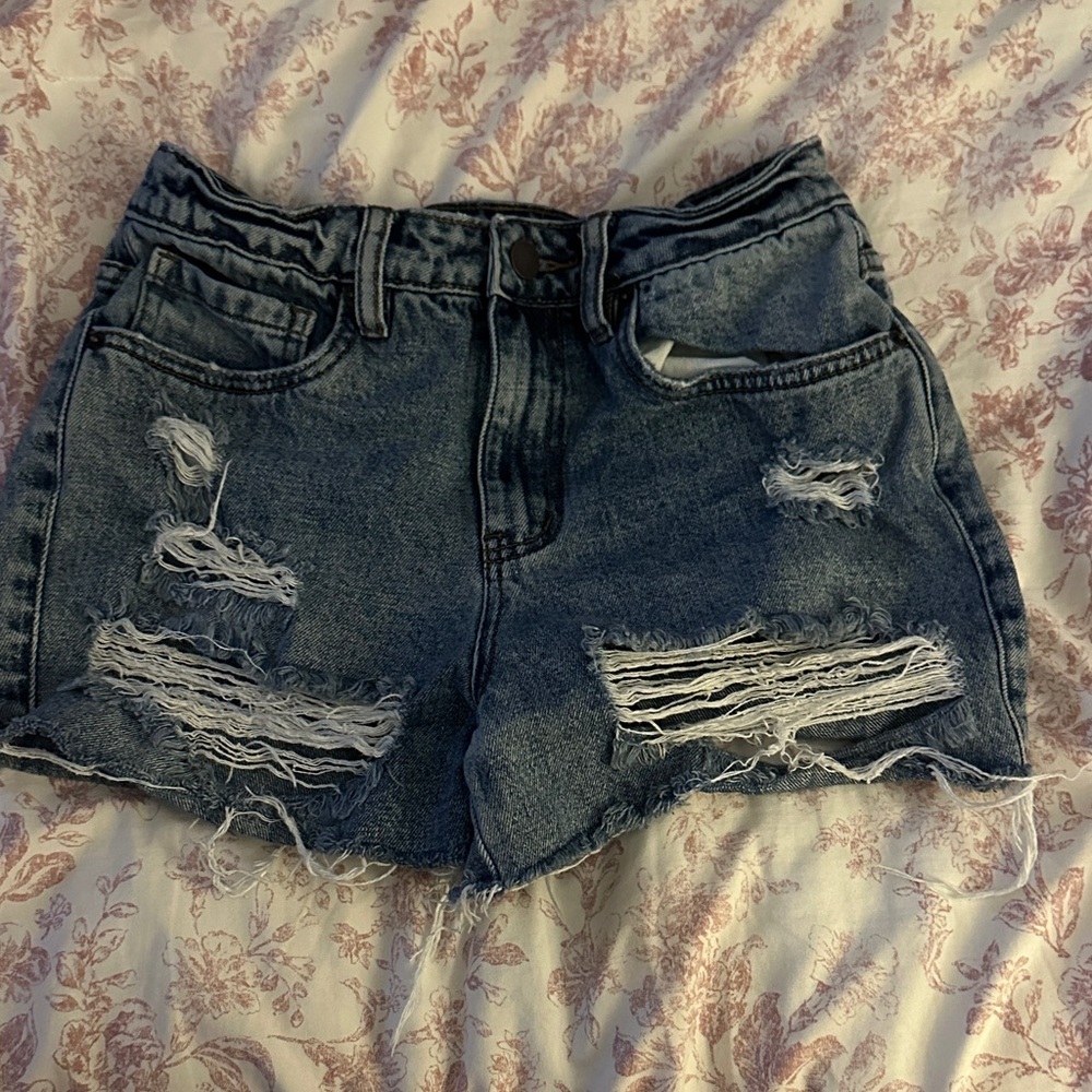 O'Neill Blue Distressed Jean Shorts